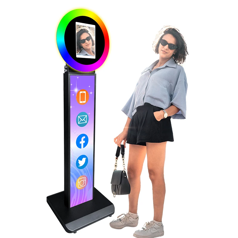 

Ring Light Selfie Photomaton 360 Photo Booth Party Wedding Supply 11 Inch iPad Photo Booth Machine