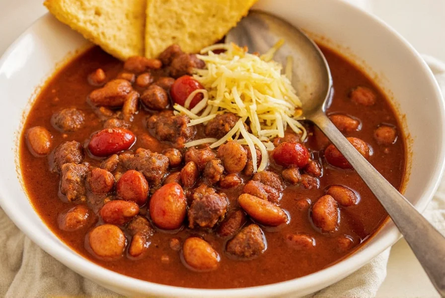 Cooking process of steak chili on stove