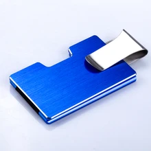 2019 пользовательские металлический кошелек держатель кредитной карты, Алюминиевый зажим для денег кошелек с rfid Блокировка (черный)