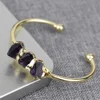 BD-T355 simple design colorful gemstone cuff bangle,natural amethyst electroplating bracelet ,hot selling wholesale