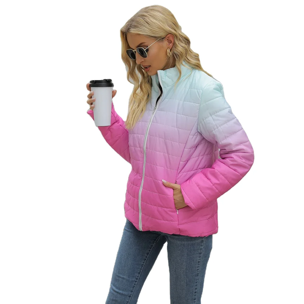 

CL-1050 New Arrival High Quality Printed Long-sleeved Pocket Zipper Jacket Cotton-Padded Jacket Trend Custom Casual Down Coats