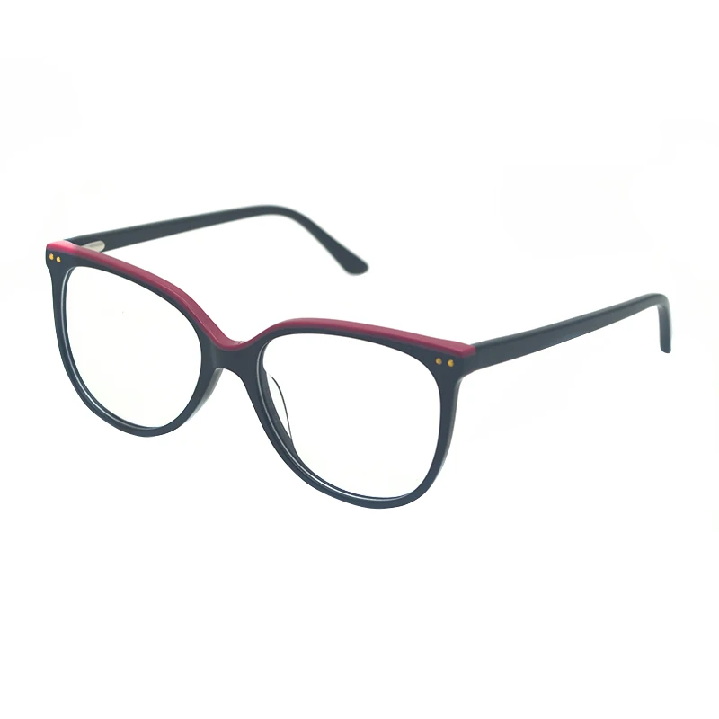 

New 2021 Design Acetate Optical Frame Fashion Style With White AC Clear Lens Oprical Eyewear Stock Ready, Customize color