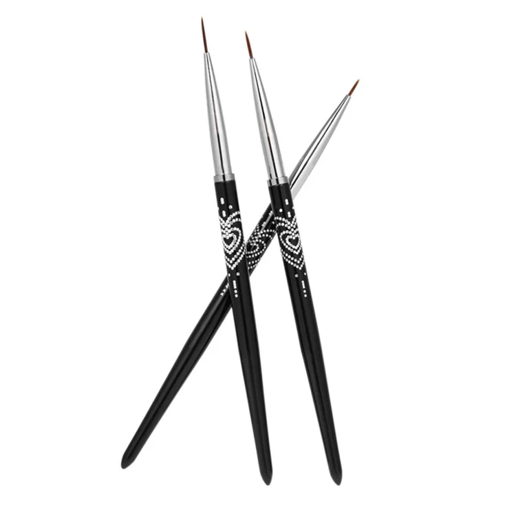 

Professional Nail Art Brush Liner Pens Striping Brushes UV Gel Painting Nylon Brush with Metal Handle, Accept customizaton