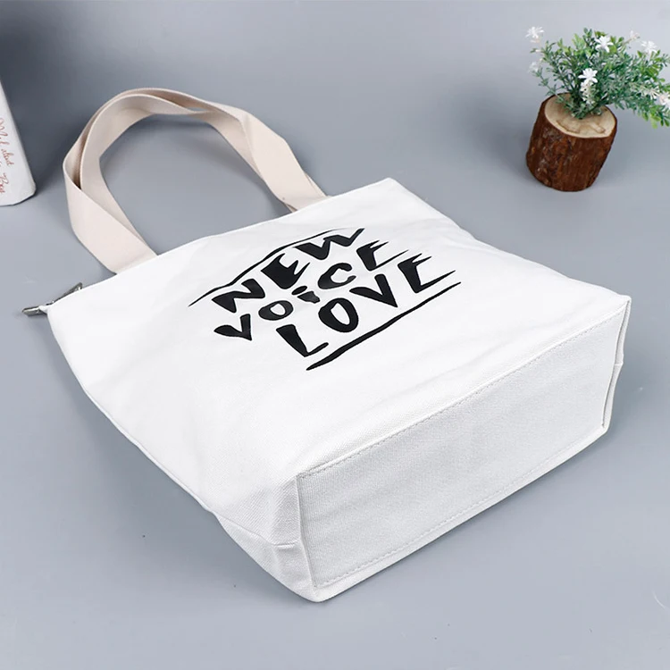 

12oz custom Logo tote shopping bag Cotton canvas bag, Black/white