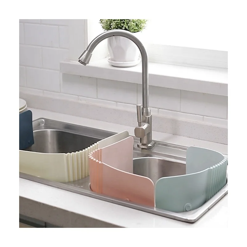 

Soft Flexible Premium Silicone Sink Faucet Water Splash Guard With Suction Cups for Kitchen Bathroom Island Sinks, Light blue, pink, dark blue, creamy white