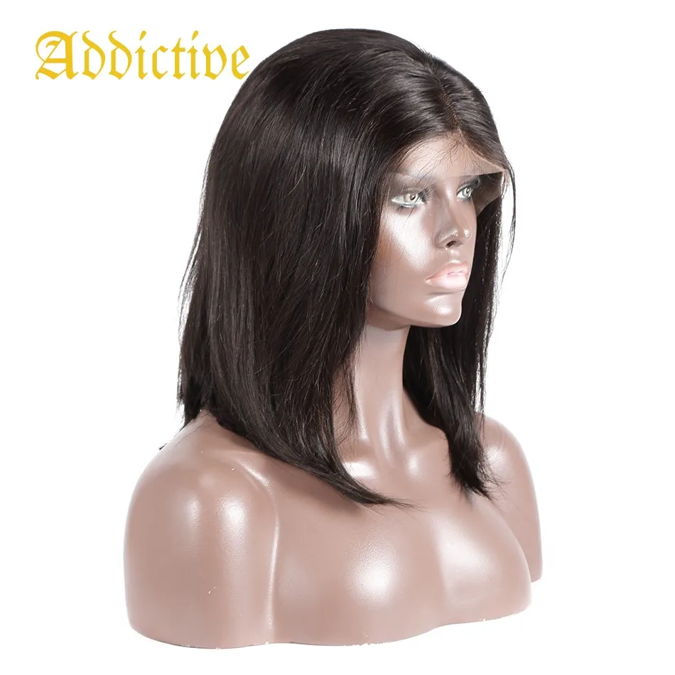 

Addictive Brazilian Lace Front Wig Virgin Ear To Ear Human Hair Wigs Wholesale 100% Straight 13x4 Human Hair Short Hair Wigs Bob