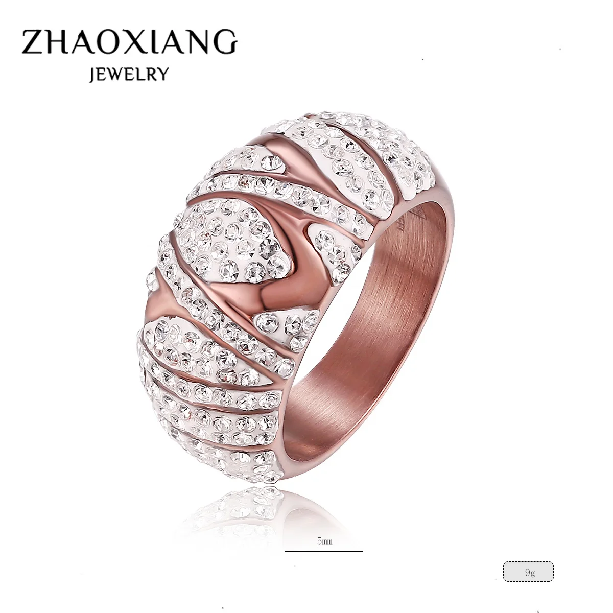 

CZ Paced Iced Out Party Engagement Rings For Women Stainless Steel Jewelry Charms Wholesale Price