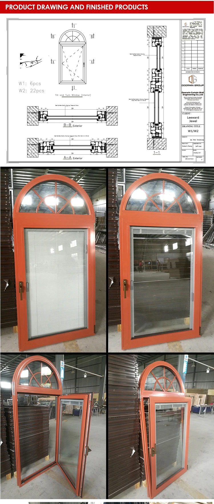 Hot sale high quality aluminum window low-e double  glass 100% customized design specialty shapes window