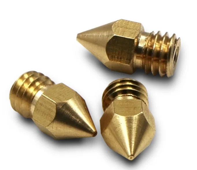 

Manufacturer wholesale 3D printer accessories M6 threaded print nozzle surface with 0.2-1mm brass nozzle, Gold