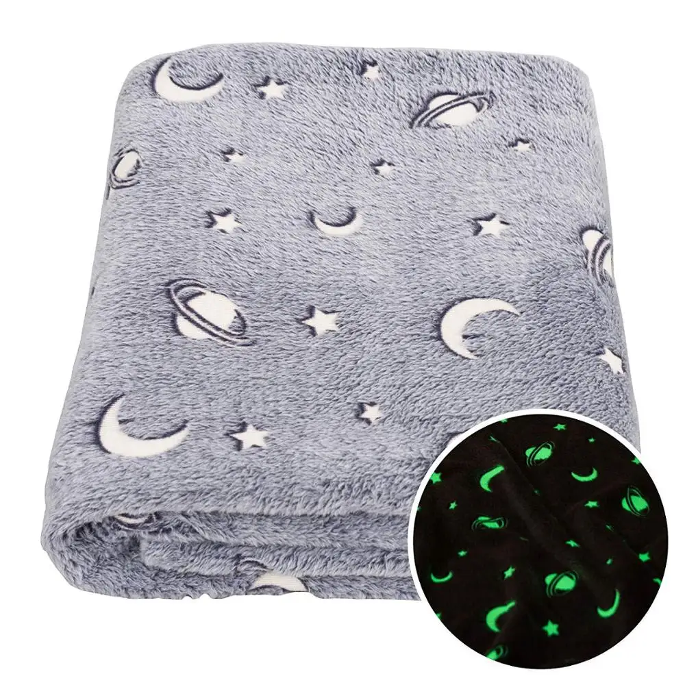China Factory Luminous Blanket Glow In The Dark Stars Flannel Fleece