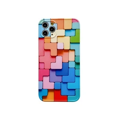 

Creative Tetris Rainbow Anti-shock Silicone Full Protective Mobile phone Case For iPhone7 8 Plus X XS XR 11 PRO MAX 12 mini