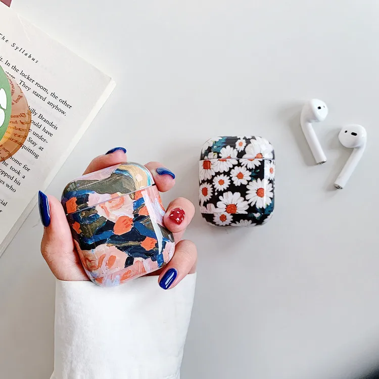 2019 Custom Colorful Pattern Protective Charging Box for Airpods Hard PC Case