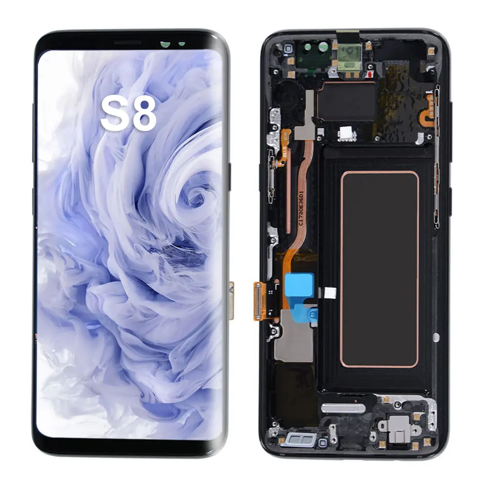 

Original Super AMOLED S8 LCD with frame for Galaxy S8 G950 G950F Display Touch Screen Digitizer Replacement