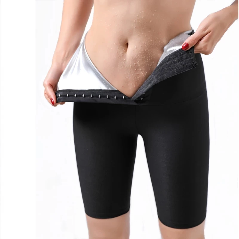 

Women Shapewear Weight Loss Leggings Fat Burning Sweat Waist Trainer Silver Coating Fitness Sauna Effect Pants