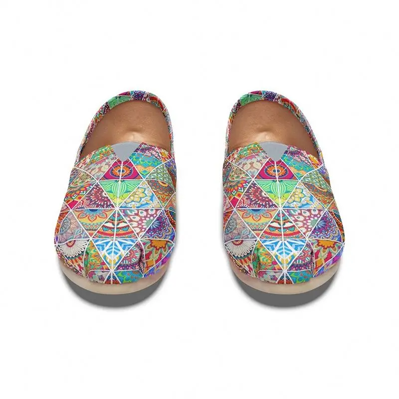 

MOQ One Pair Bohemian Pattern Spring Autumn Nurse Mom Casual Shoes Sneakers Women Loafer Flat Dress Shoes, Design and sell your own custom shoes online