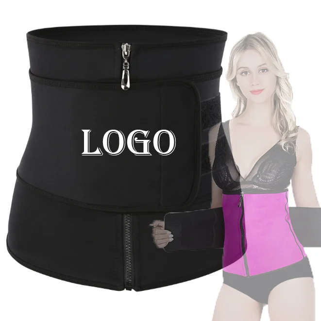 

Custom Logo Fitness Black Neoprene Workout Sweat Belt Slimming Weight Loss Waist Trainers, Purple/rose red/blue/black