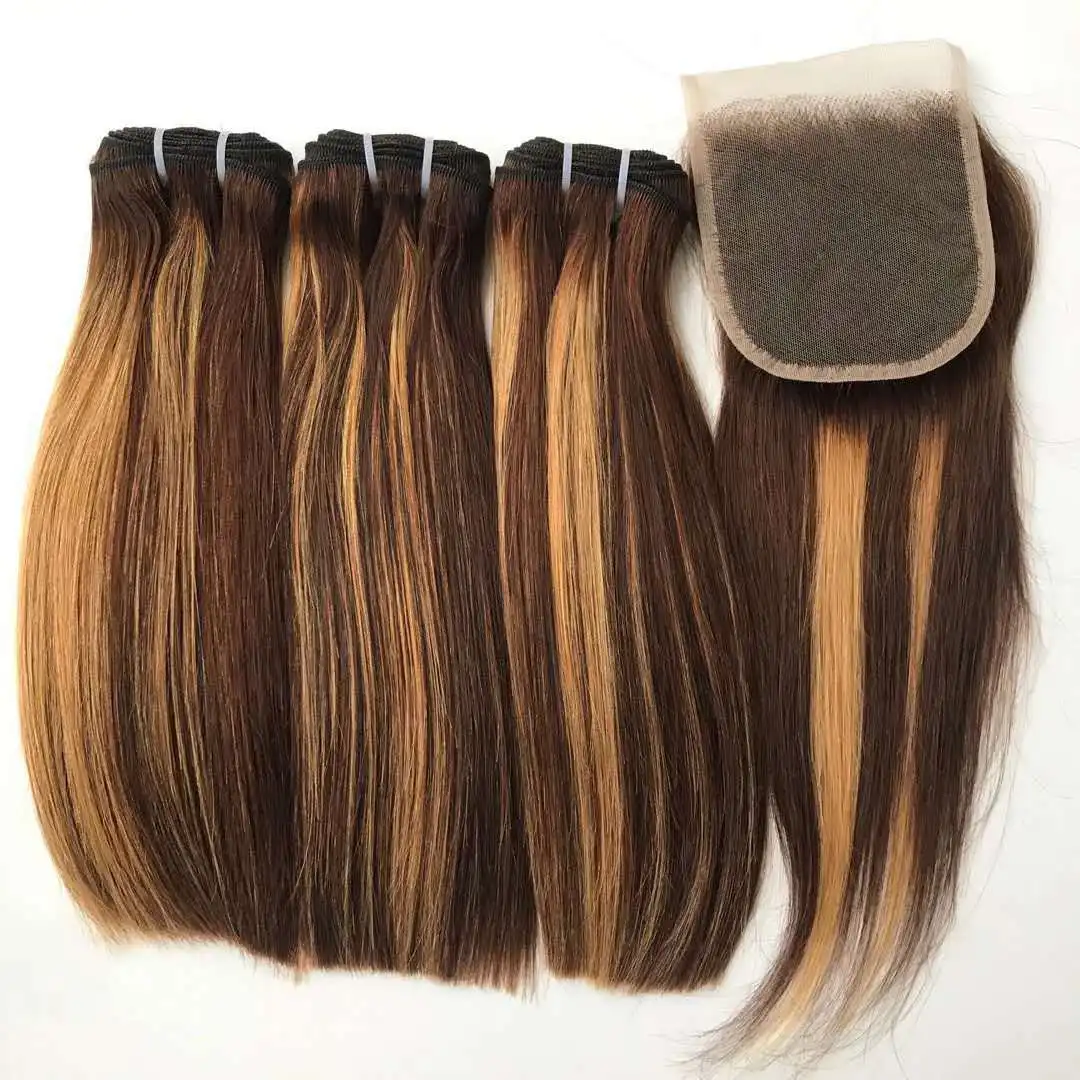 

8A Real Human Hair Bundles Straight Remy Hair Bundles Machine Made 10~30 Inches