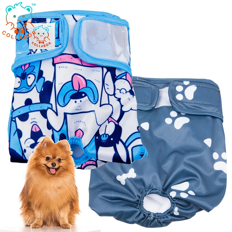 

COLLABOR King Charles Spaniel Waterproof Male Pet Diapers Underwear Reusable Cloth Male Dog Diaper, Solid, print, digital print