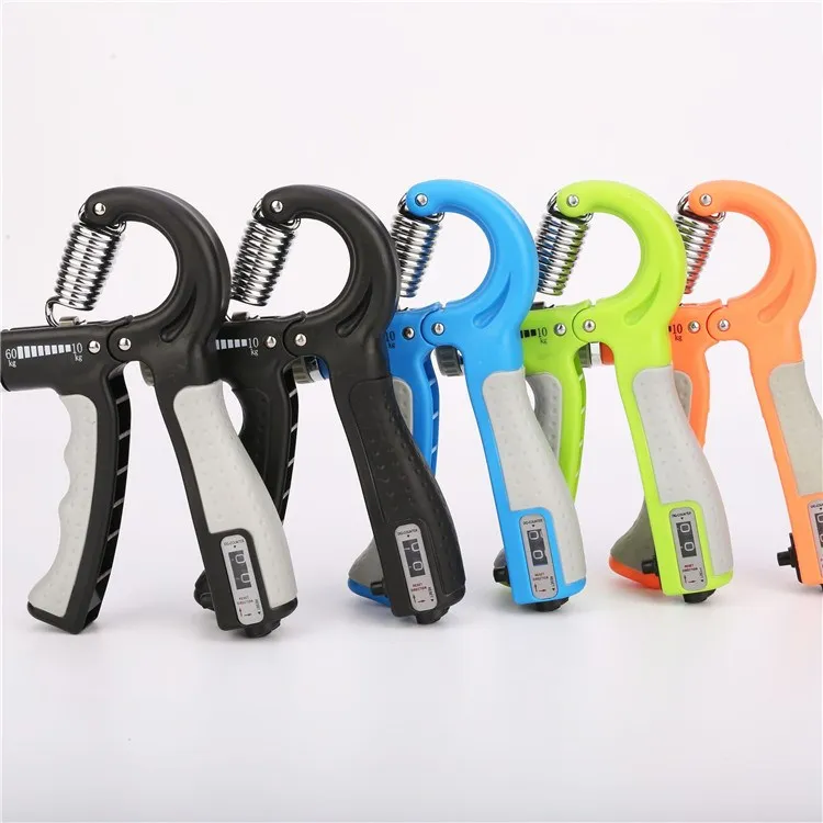 

New Design Digital Adjustable Resistance Hand Grip Exerciser Strengthener Gym Hand Grip for Training At Home, Black, orange, blue, green