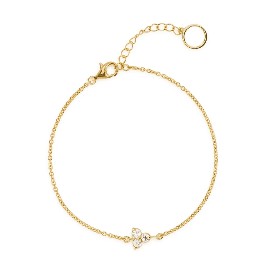 

Luxury Band Simple 925 Sterling Silver flower Bracelet With Cubic Zirconia 18K Gold Vermeil Lotus Bracelet, Customized color