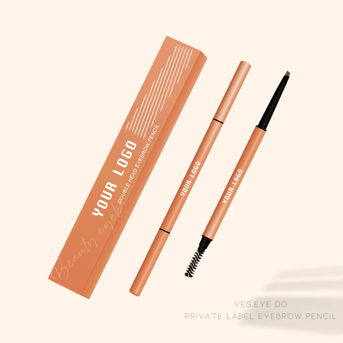 

Double sided pencil Private Label Best Selling Waterproof without taking off makeup EYE OEM eyebrow pencil and brush beige nude, 7 colors