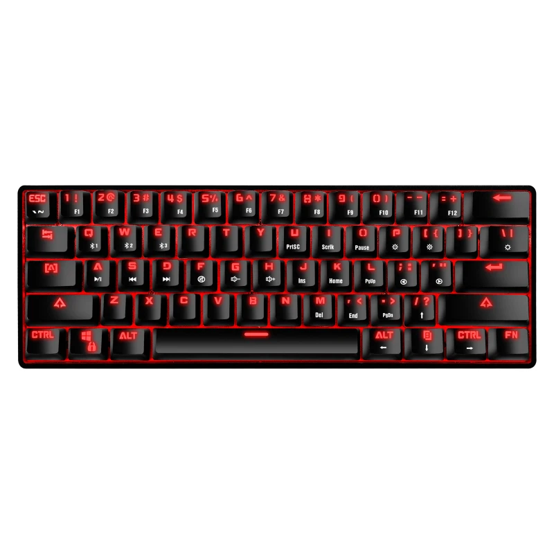 

RGB wired and wireless dual-mode mini keyboard gk61 mechanical gaming keyboard, Black