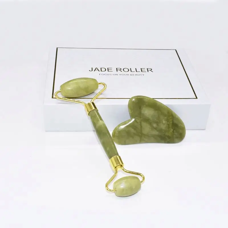 

Cheap Jade Roller Set With Vilvet Thron Packaging, As picture
