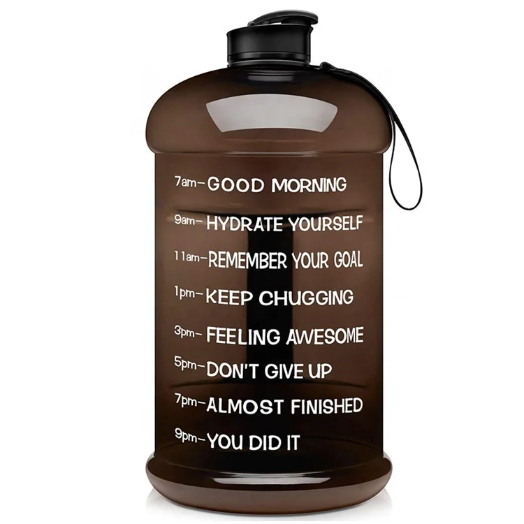

BPA Free 128OZ 73OZ 43OZ Reusable Gym Sports Wide Mouth Gallon Plastic Water Bottle Motivational Fitness with Time Marker, Translucent color/custom color