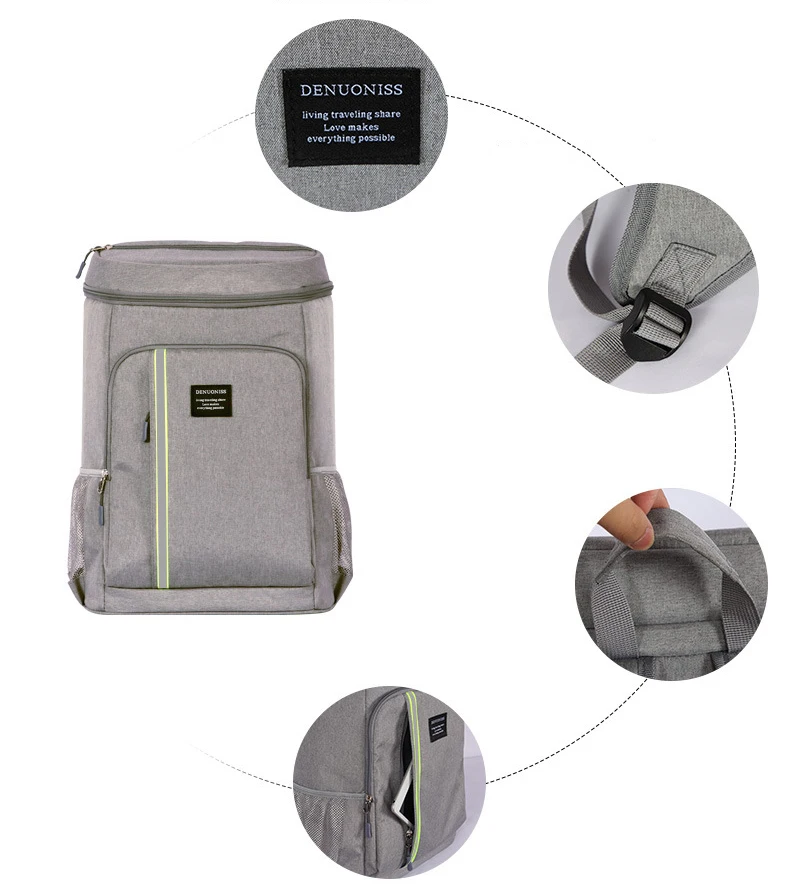 

V201 Wholesale waterproof beer insulated hydration food delivery bag backpack picnic portable fodable square cooler bag backpack