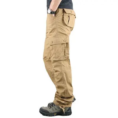 

Men's Outdoor Casual Trousers 7-Colors Multi-pocket Tactical Pants Wear-Resistant Cargo Pants, Black, khaki, armygreen, mint, gray, navy, yellow