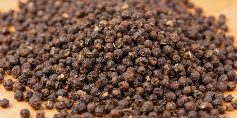 Glass jars storing different types of cracked pepper seeds