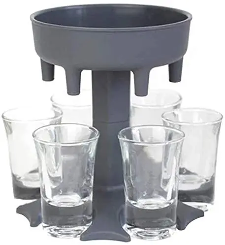 

IN STOCK Wholesale Multi 6 ways shot glass plastic dispenser liquor dispenser and carrier holder, Customized color