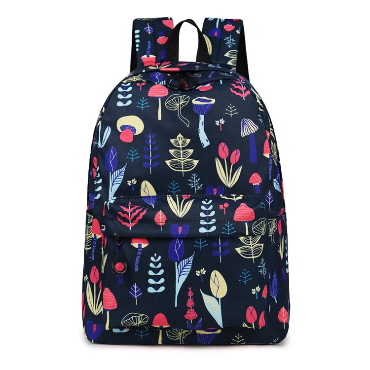 

Outdoor Travel Designer Custom Stylish Large Capacity Print Girls Backpack School Book Bags for High School Student, Black