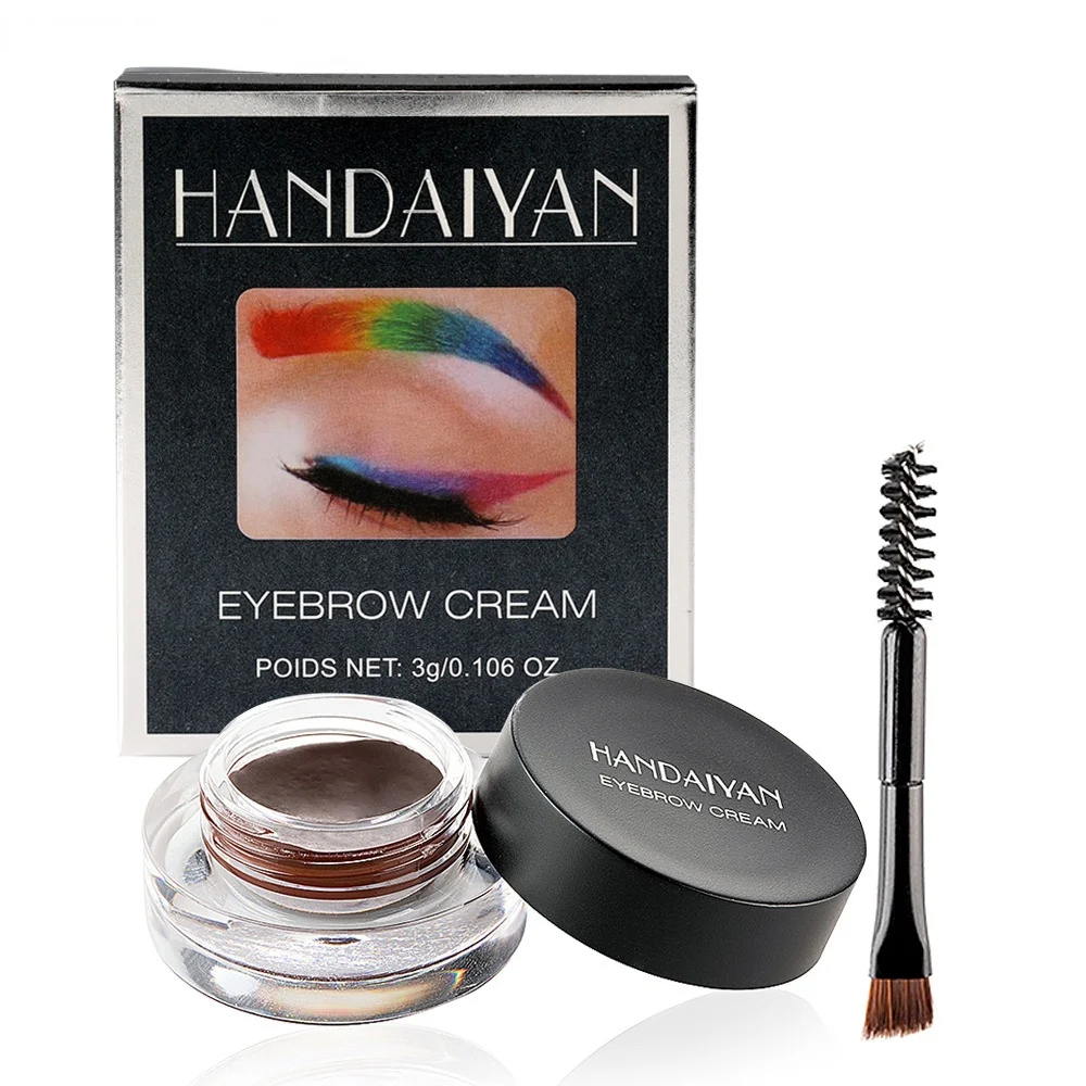 

HANDAIYAN 12 Colors Eyebrow Enhancer Cream Tint Dye Water Proof Private Label Customize Cosmetic Pomade Gel Tint Black Dye