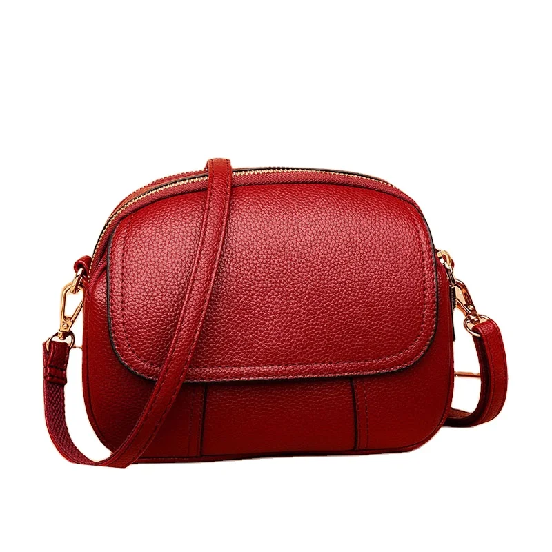 

Wholesale 2021 Summer New Style Small Bag Retro Mini Wild Shoulder Small Round Women Hand Bag, Red, purple, blue, black