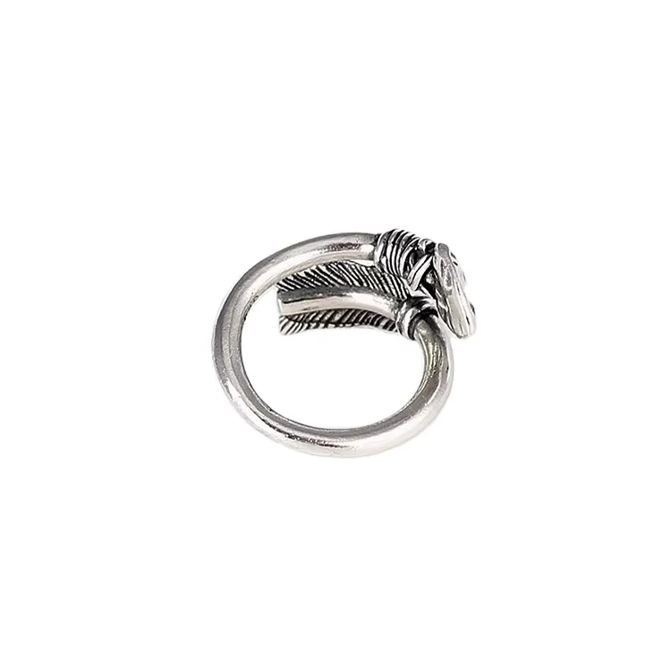 

Certified Factory Direct Sales: Vintage Thai Silver 925 Silver Ring Live Buckle Arrow-Shaped Ring With Fashionable Opening