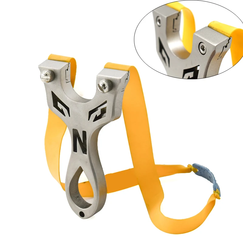 

New design outdoor competition equipment Strong Rubber band Slingshot hunting shooting Stainless steel slingshot