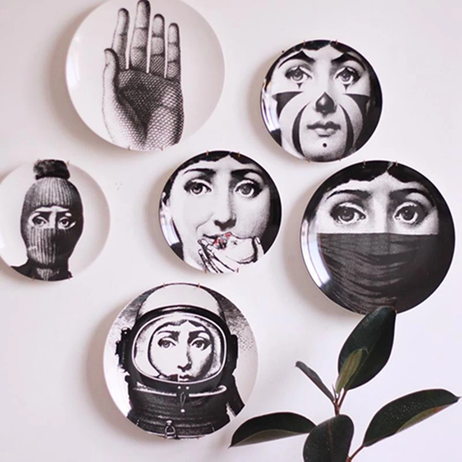 

Hot selling design retro hanging ceramic printing durable portrait plate accessories luxury home decor, Picture
