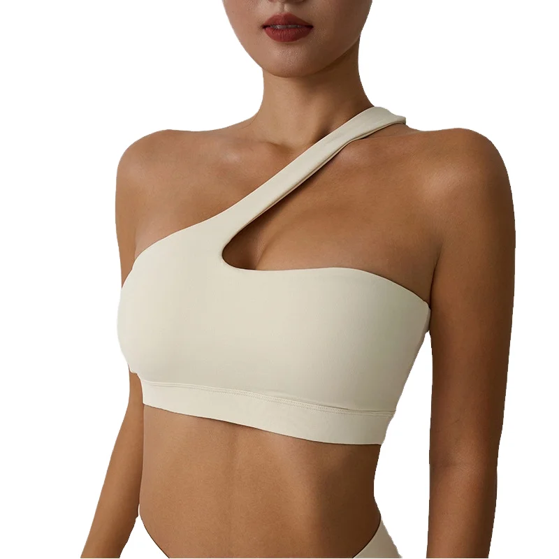 High Support不对称单肩Spandex Nylon Athletic内衣