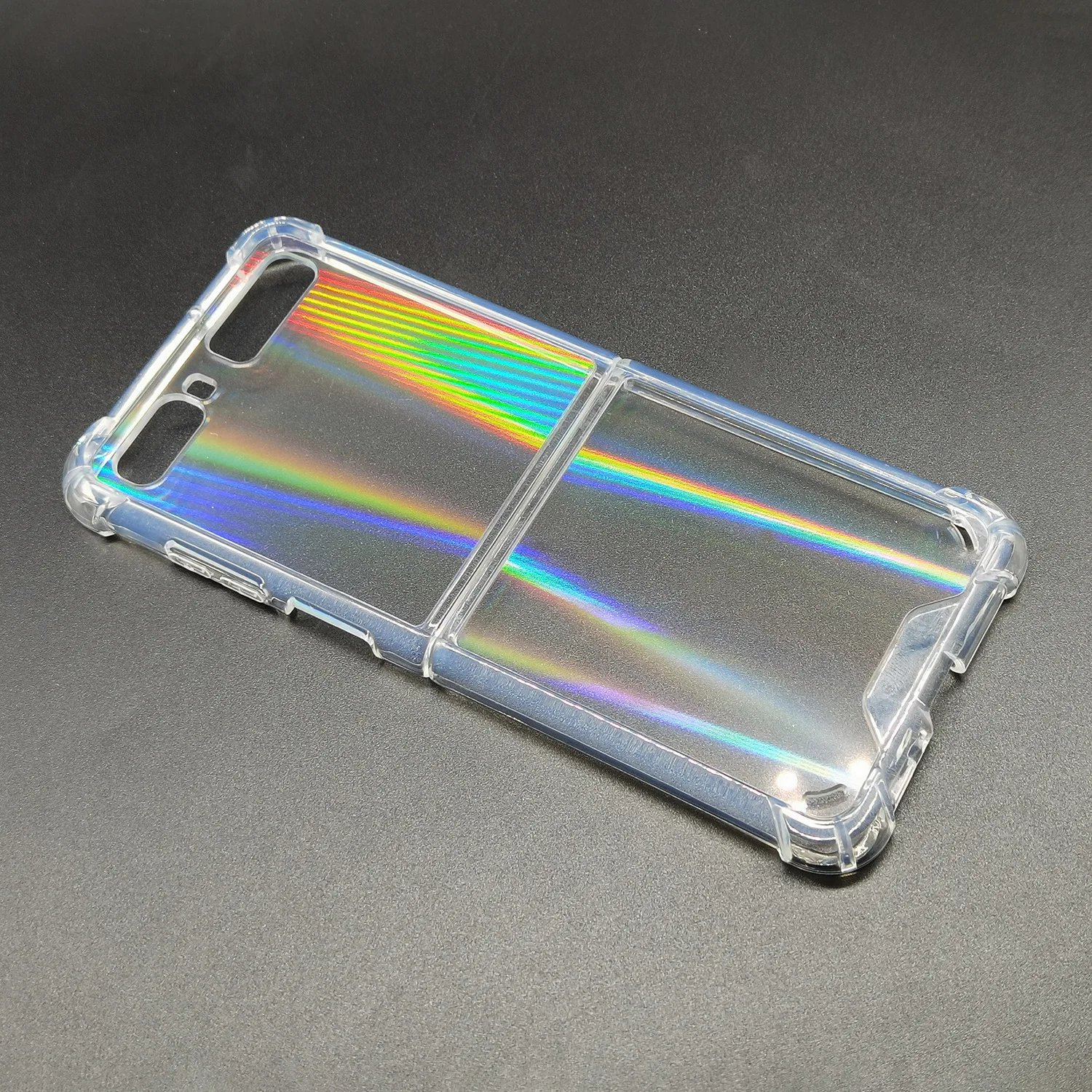

Clear Gradient Rainbow Cover Laser Case Folded Screen Case