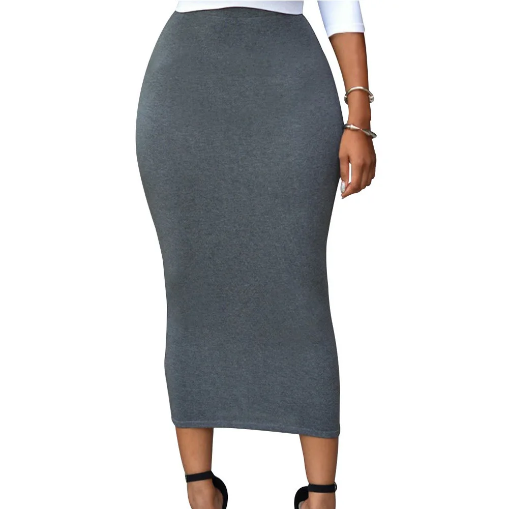 

Hot Sale Fashion Black Clothing High-waist Bodycon Casual Wrap Long Women Maxi Skirt