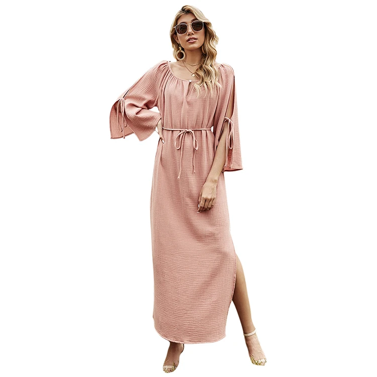 

Mutongyi Hot Sale High Quality Long Dresses Women Maxi Casual Summer Fashion Long Dress, Pink/customize