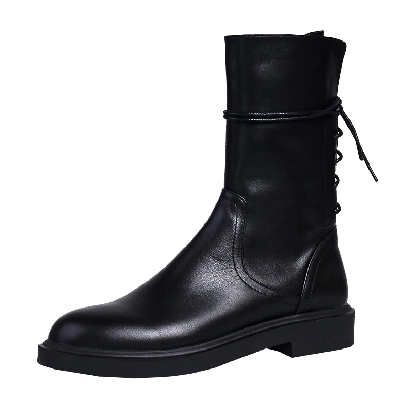 

Best selling Comfortable Breathable Lace-up Platform Short Boots Lace Up Low Heel Boots Women
