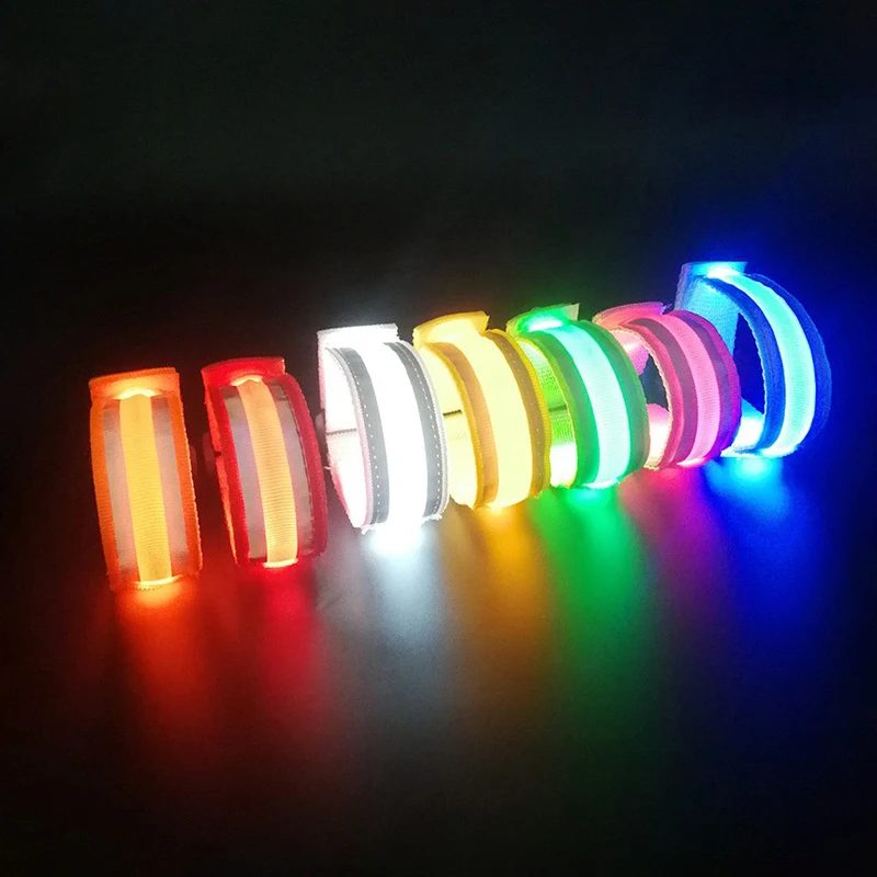 Webbing Led Lighting Bracelet Led Nylon Wristband Flashing Bracelets for Party Events