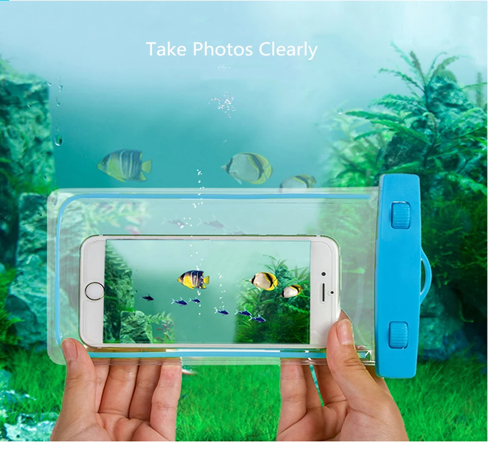 

Custom PVC Screen Touch Cell Phone Pouch Clear Waterproof Phone Case IPX8 Underwater Mobile Phone Bags For Iphone 12, 9 colors