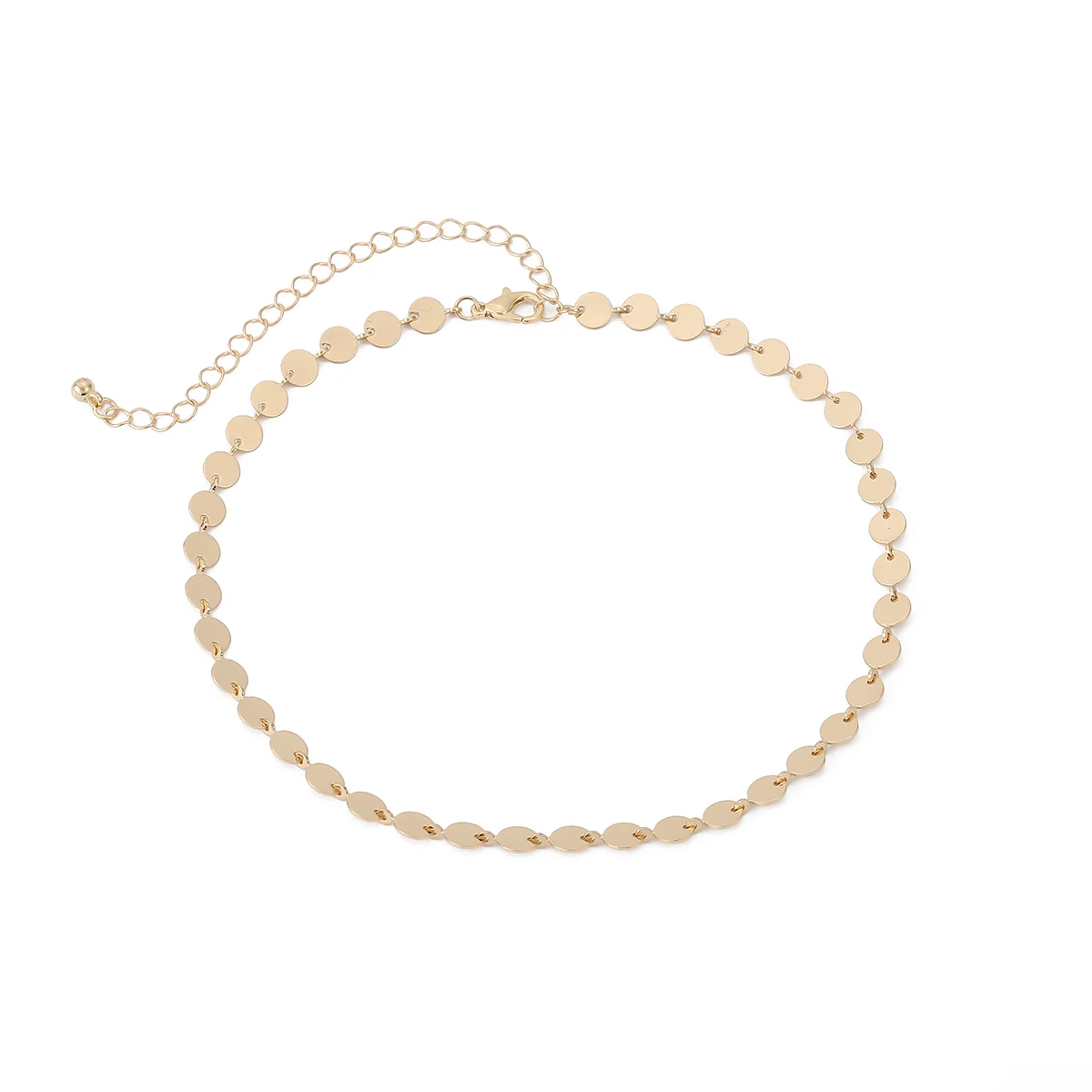 

New American Europe Fashion Shiny Many Round Disc Charms Connected Chain Necklaces