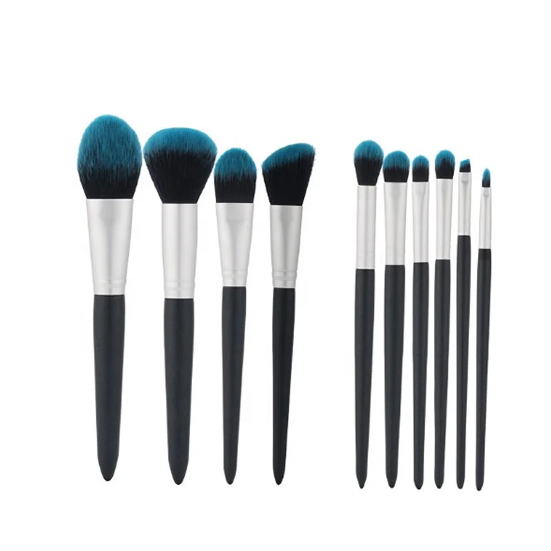 

10pcs Beginner Makeup Brush Set Powder Foundation Eye Shadow Brush Cosmetic, Black