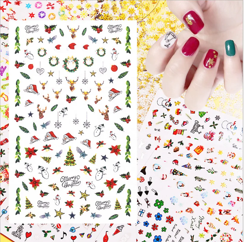 

Christmas Nail Sticker pixie 3d Nail art decoration, Colorful