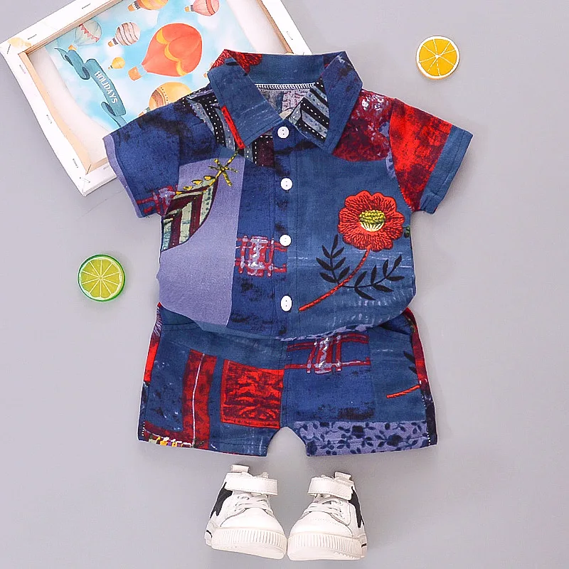 

Ready to ship Short Sleeve Baby Boy 2PCS Clothing Sets Boys Top Shirts