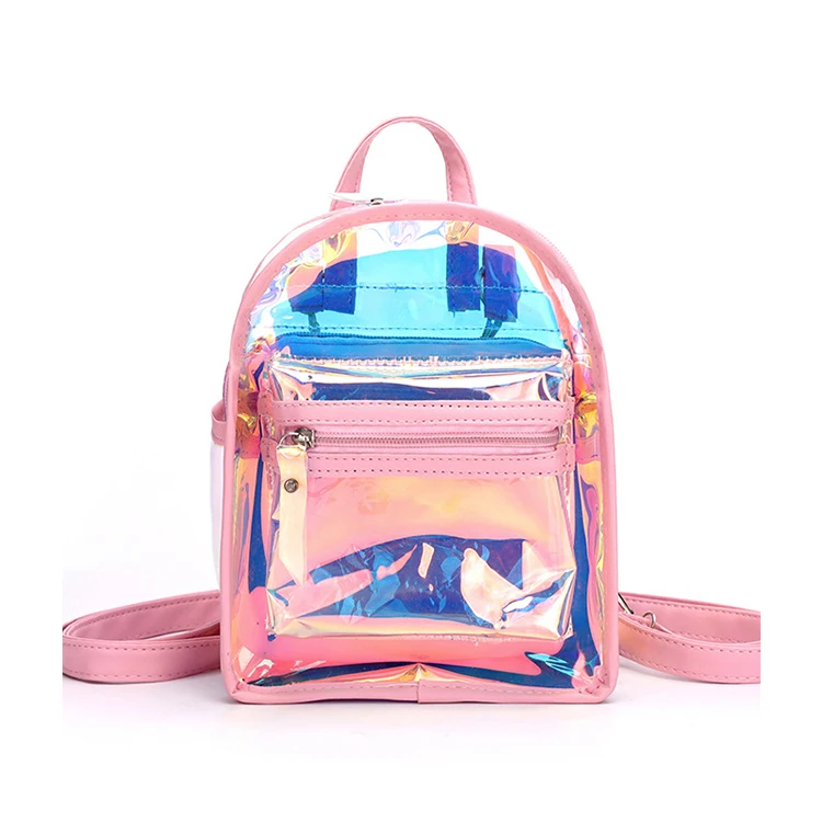 

Fashionable 2 in 1 Iridescent Jelly Waterproof PVC Shoulder Bag Women's Backpack, Customized color